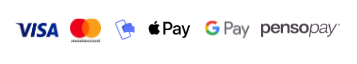 Betalingsmetoder: Visa, Mastercard, MobilePay, Apple Pay, Google Pay og Pensopay